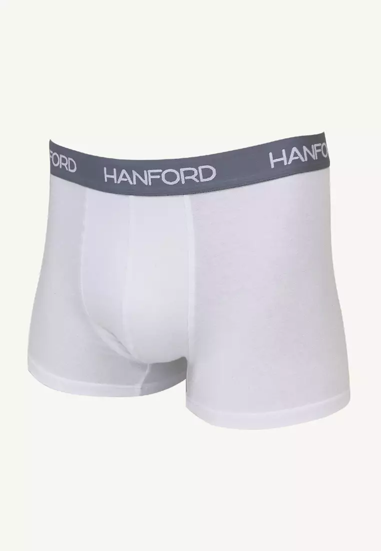 Cotton with Spandex Men's Boxer Briefs Aleo - White (Single Pack)