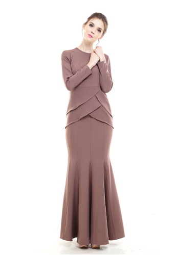 Buy Piyona Classic Couture Kurung in Brown from Rina Nichie Couture in Brown only 279