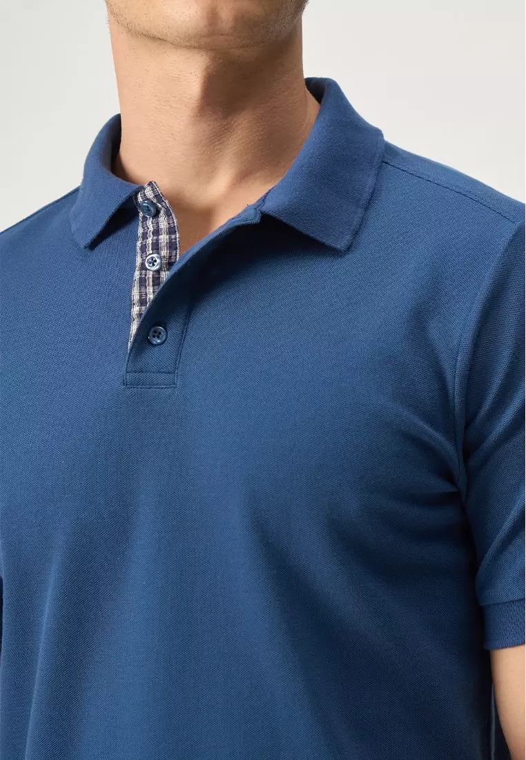 Pique Polo with Contrast Placket