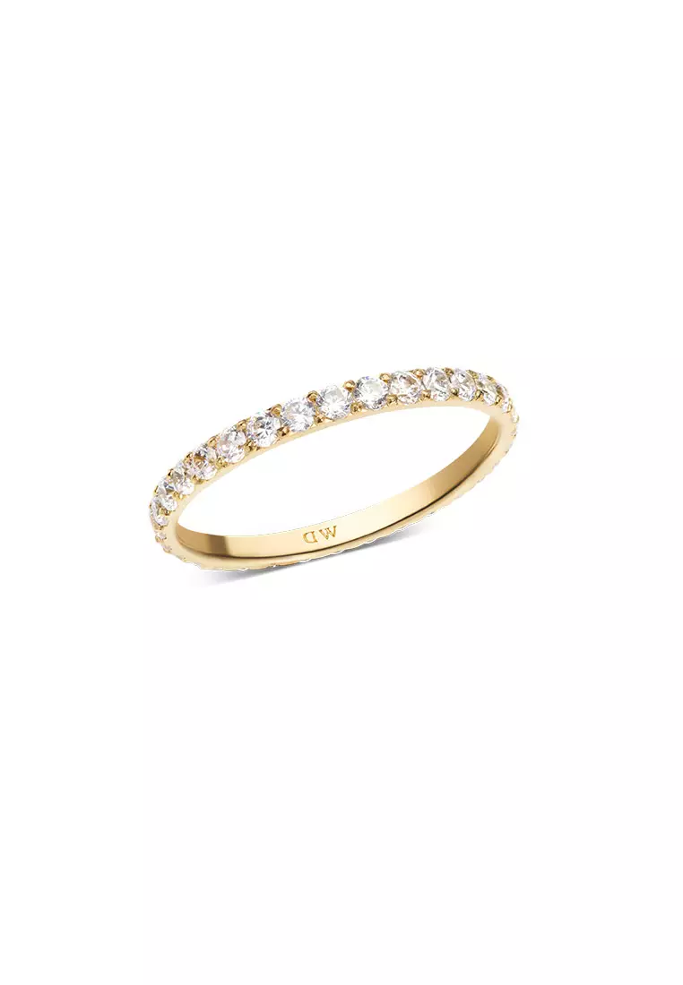 Mirelle Eternity Ring 2.0mm Gold Unisex Ring for women and men stainless steel crystal Ring DW Official Authentic Original Cincin perempuan lelaki DW
