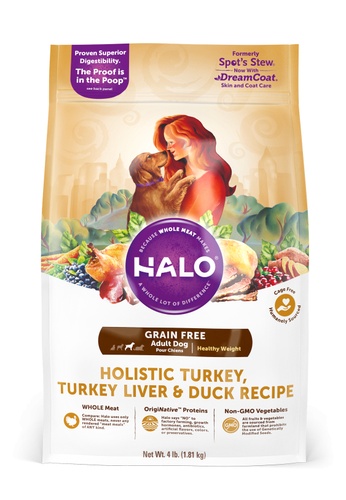 Halo Halo Holistic Healthy Weight Grain Free Turkey, Turkey Liver & Duck Recipe for Adult Dog 5B9AEESD3B49F8GS_1