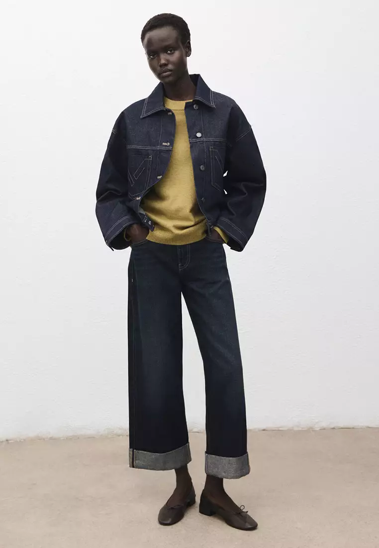 Oversized Sweater With Ribbed Trim