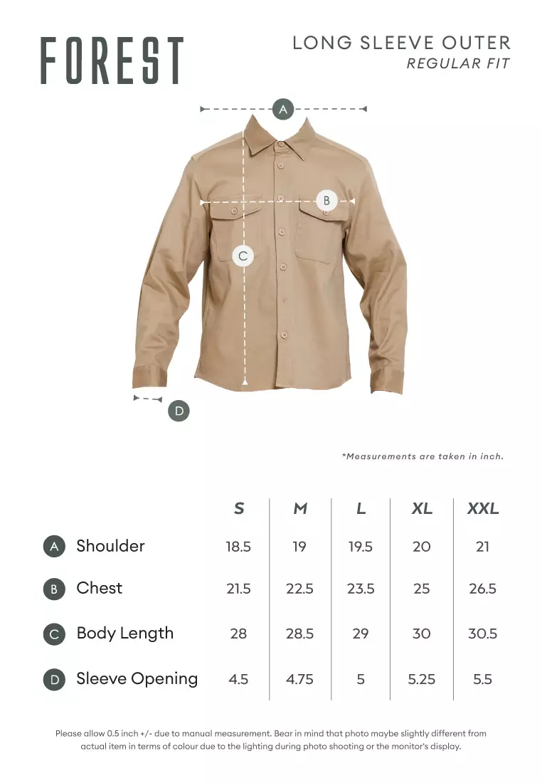 Forest 100% Cotton Twill Long Sleeve Outer Wear Shirts  Men Shirts - 30403-48Olive