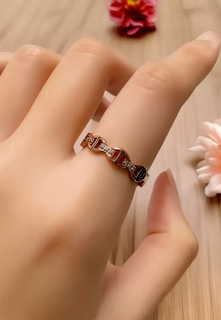 Mariner Link Ring In Rose Gold