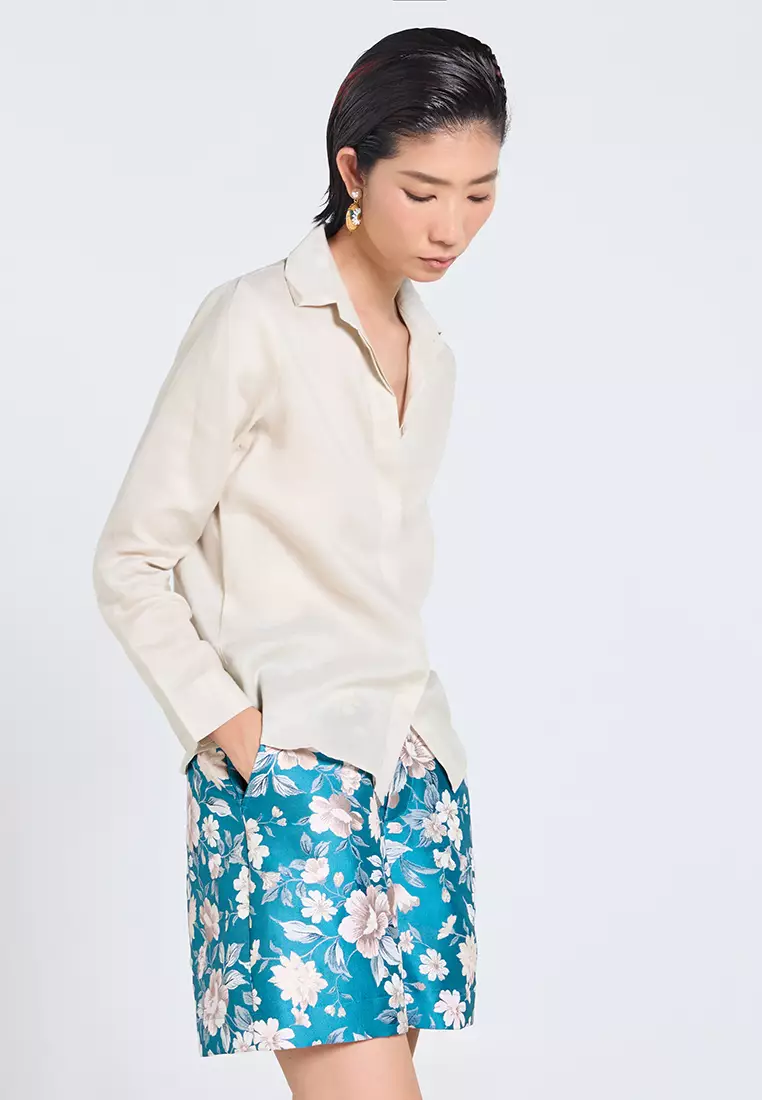 Basic Long-Sleeve Linen Shirt