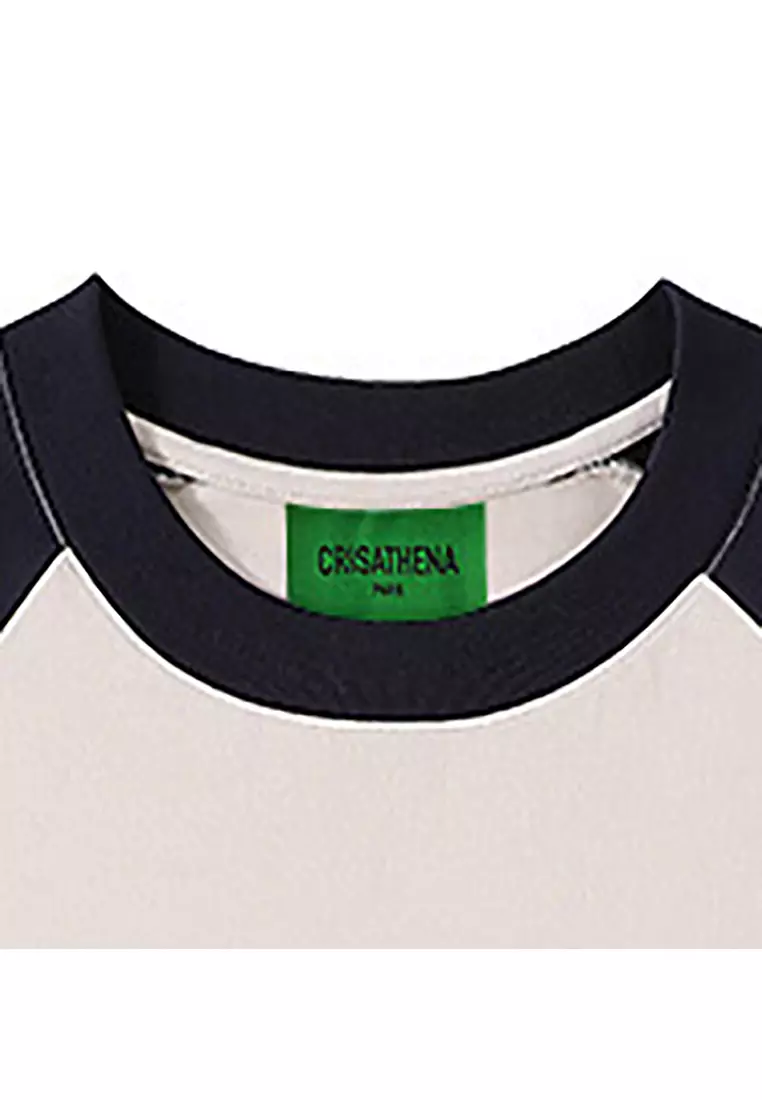 Crisathena Cherry T-Shirt in Beige/Navy