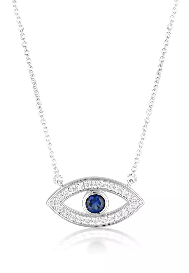 White gold evil eye necklace new arrivals