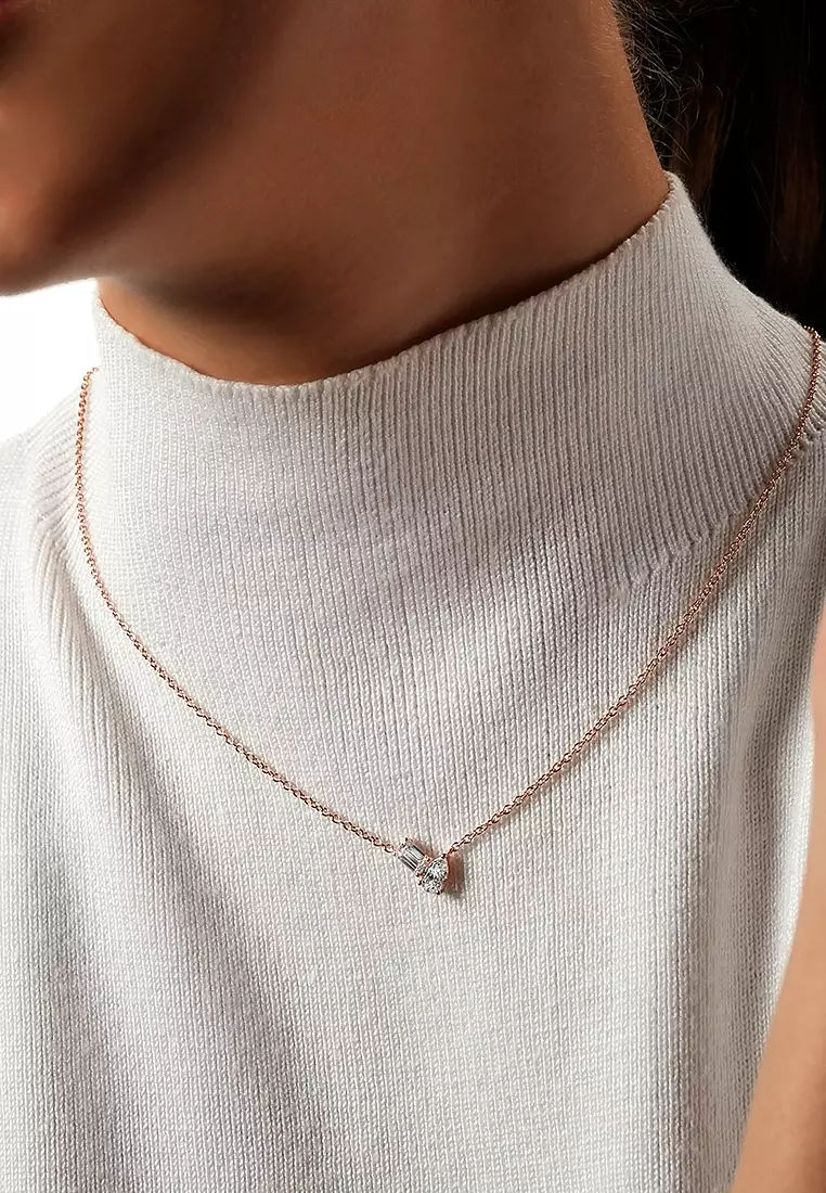 Toi Et Moi Brilliant Duo Lab Grown Diamond Pendant Necklace in 14K Rose Gold D/E-VVS/VS (0.94ct TDW)
