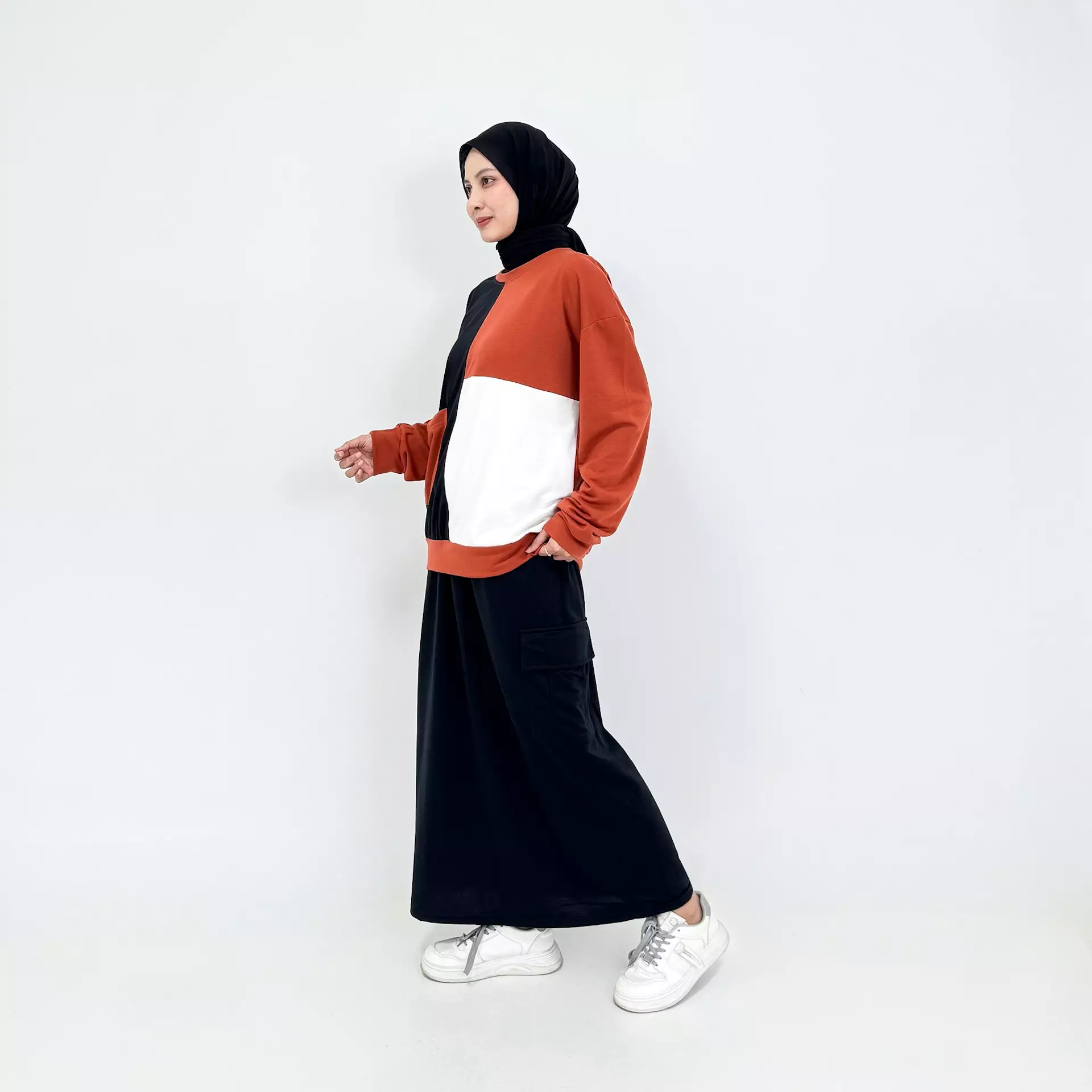 Tissa Set Sporty Skirt | Setelan Training Olahraga Rok Panjang Wanita