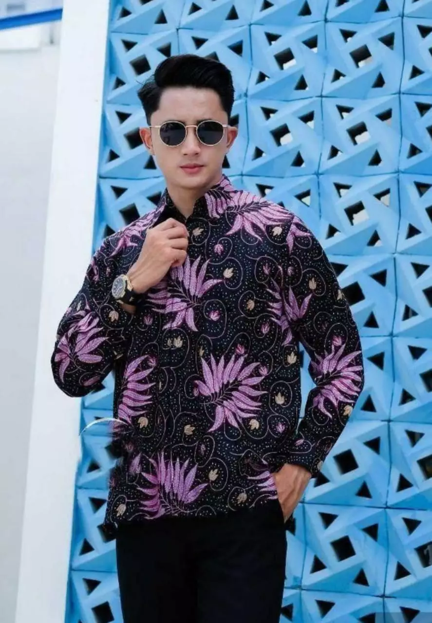 Moza Hitam Kemeja Batik Pria Premium Elegant Lengan Panjang JTR