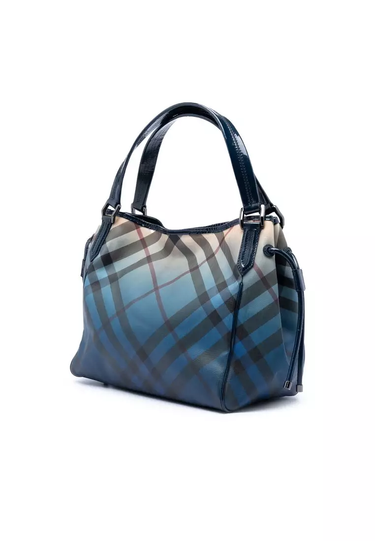Pre-Loved Burberry Supernova Check Ombre Coated Canvas Bilmore Tote