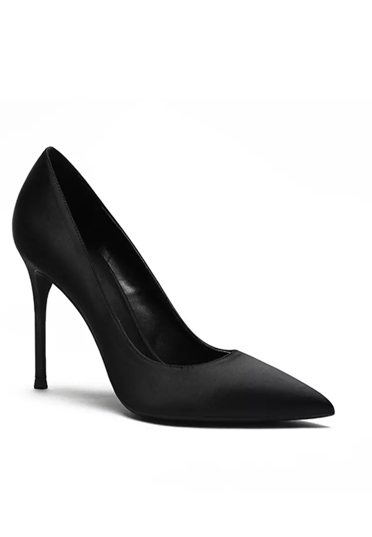 10CM Silk Fabrics Pointed High Heel Shoes HZL213
