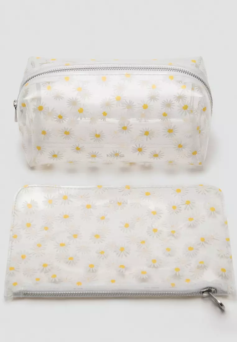 Mini Vinyl Flower Toiletry Bag