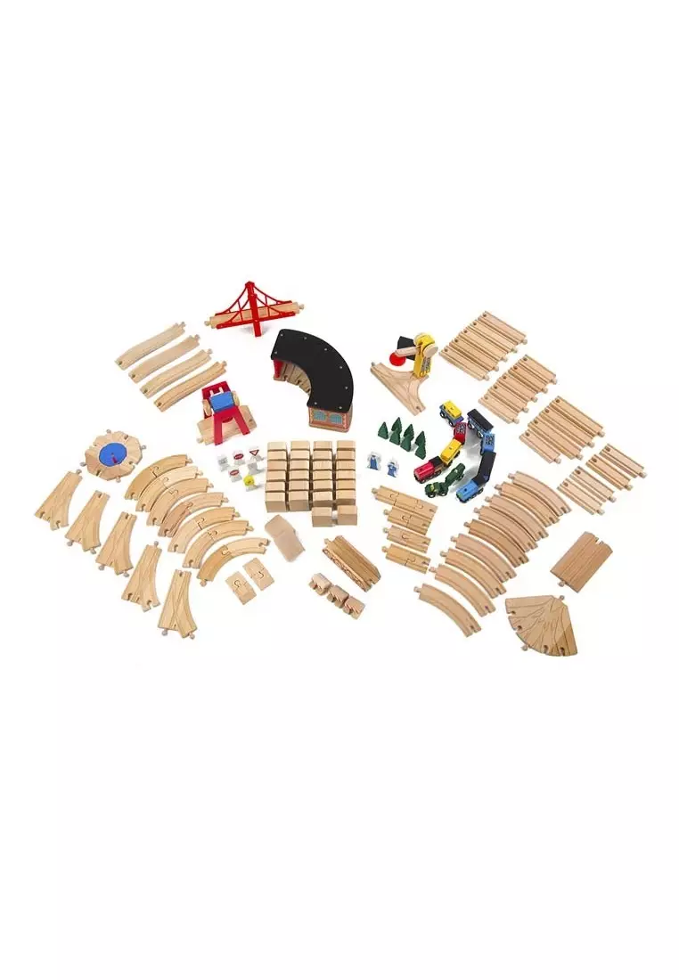 Melissa & doug wooden railway deals set