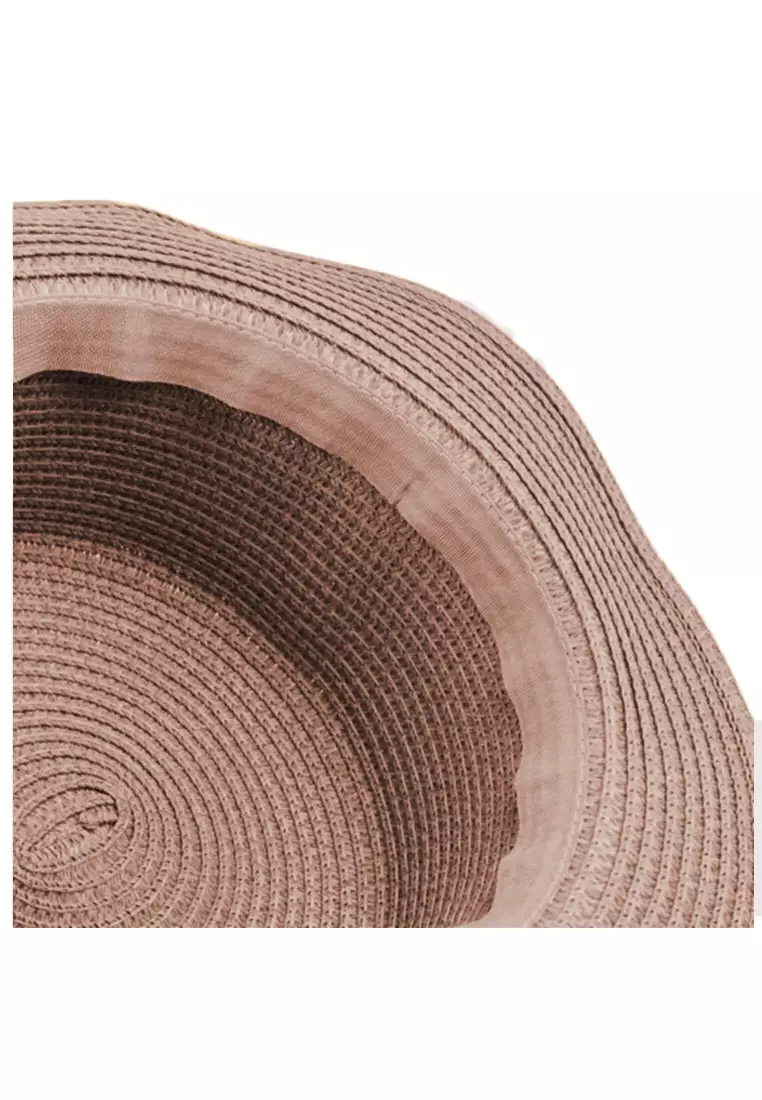 Ignacio Topi Pantai Wanita Panama Summer Sun Beach Straw Hat Vintage Design ORIGINAL - Coffee