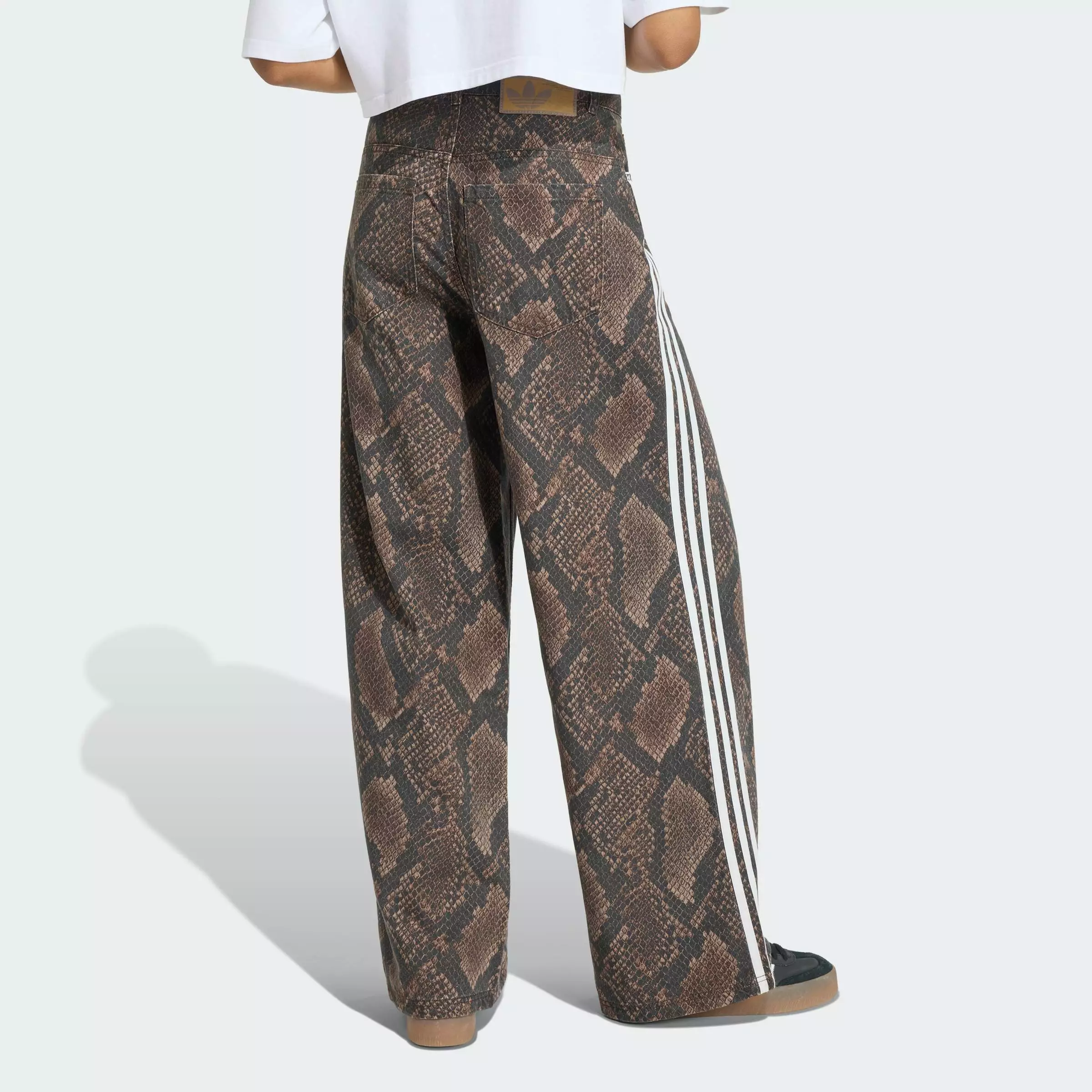 Lifestyle SNAKE PRINT DENIM LOOSE PANTS Women Brown KY0631