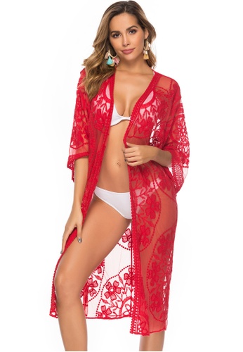 LYCKA red LTH4108-European Style Beach Robe-Red 30C0EUSEA59663GS_1