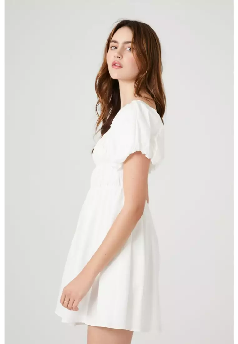 Buy FOREVER 21 Poplin Peasant Mini Dress 2024 Online ZALORA