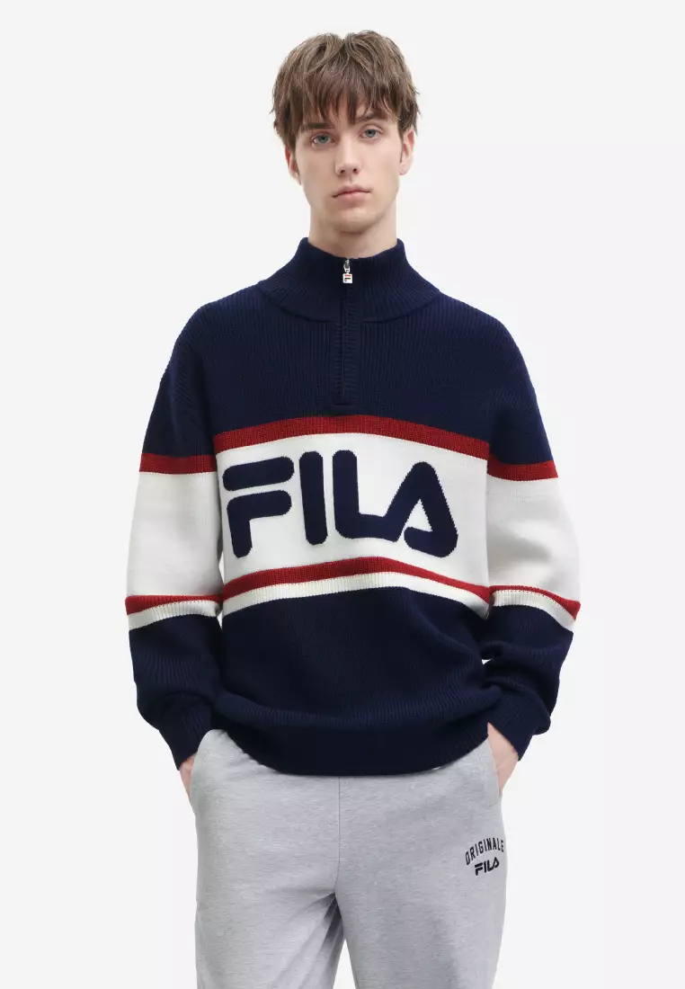 Fila high neck hotsell sweatshirt with front logo