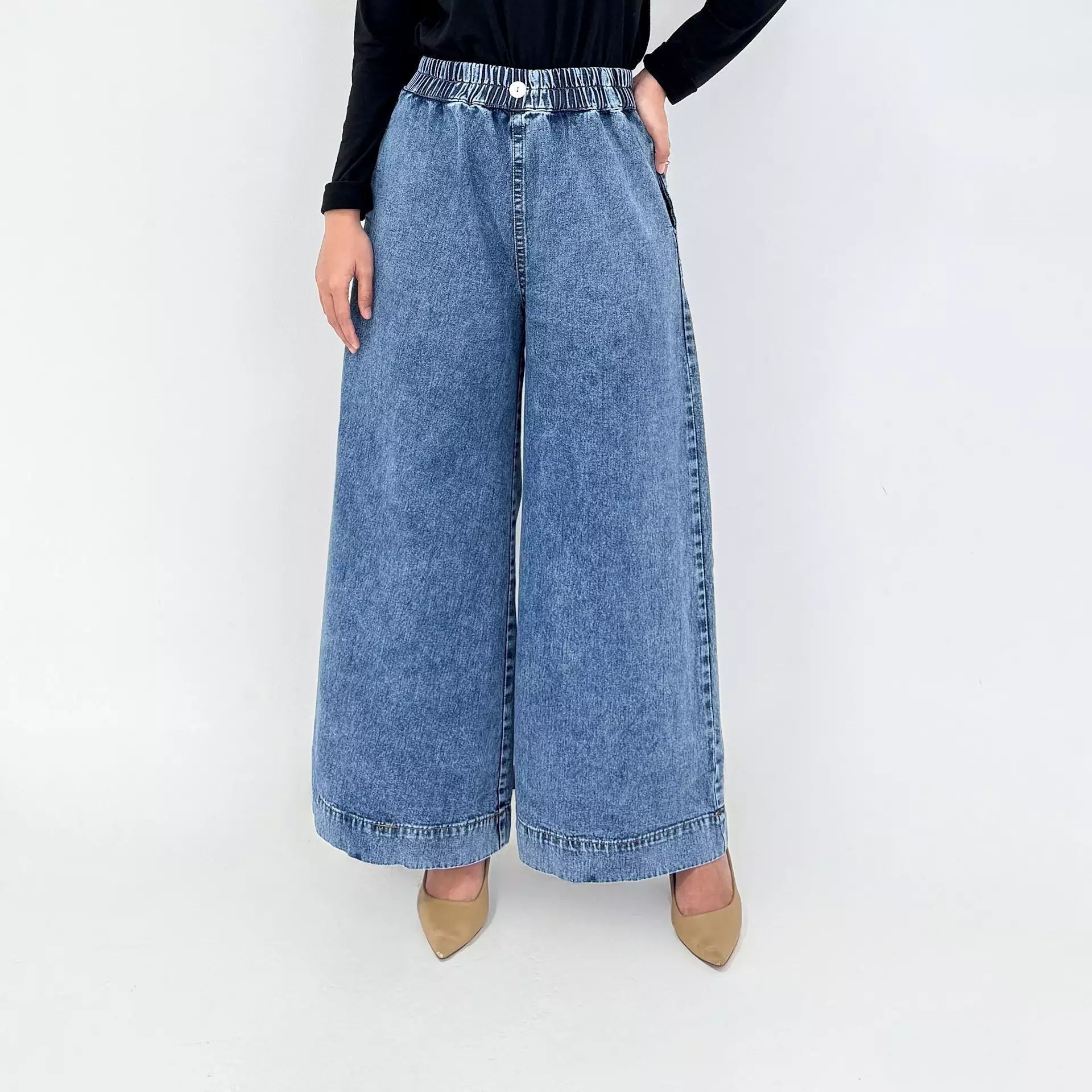 Lizzy Loose Denim Pants - Celana Jeans Wanita Panjang 102 cm SNOW
