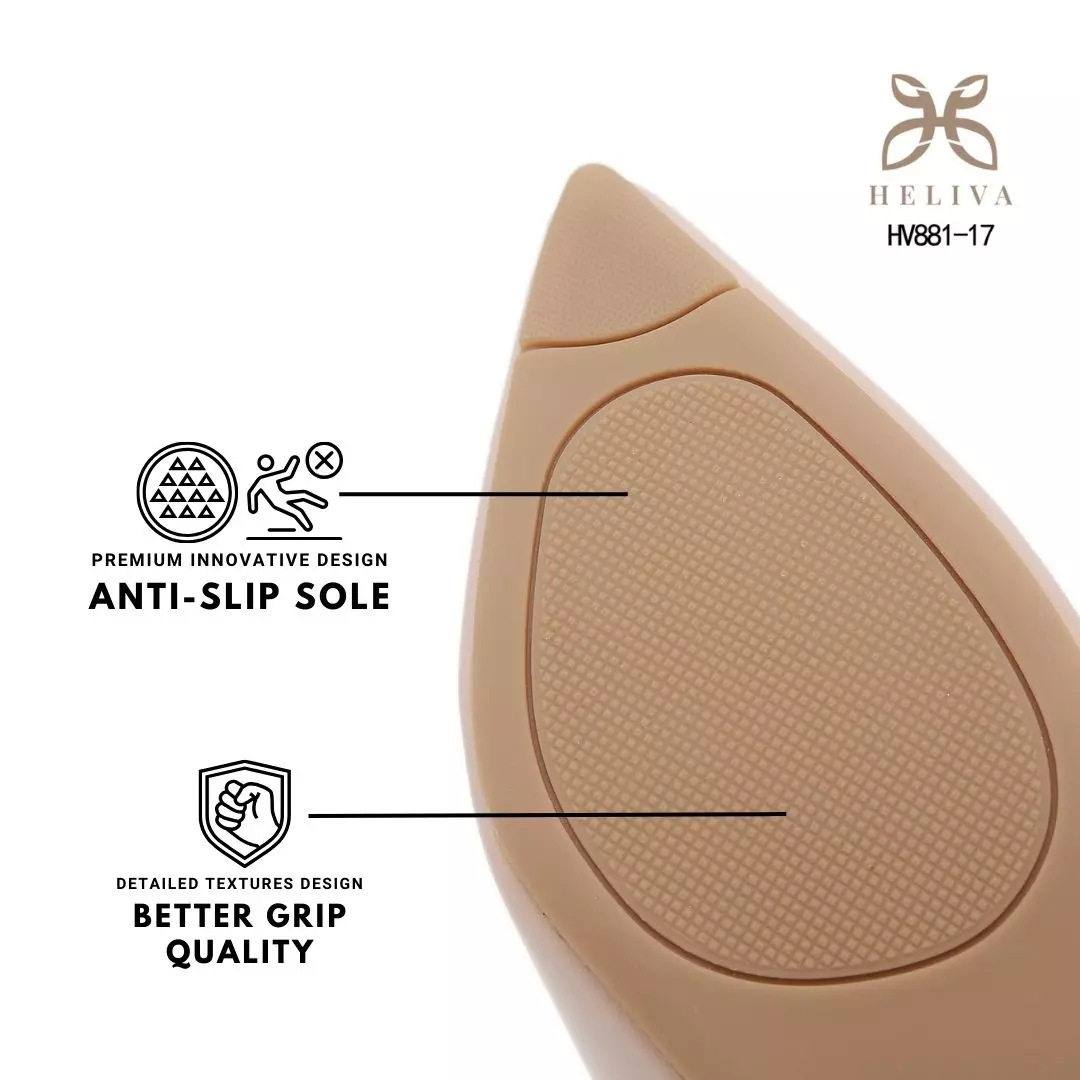 Heliva Loretta Semi Glossy Flats with Sparkling Buckle & Feminine Pointed Toe HV88117