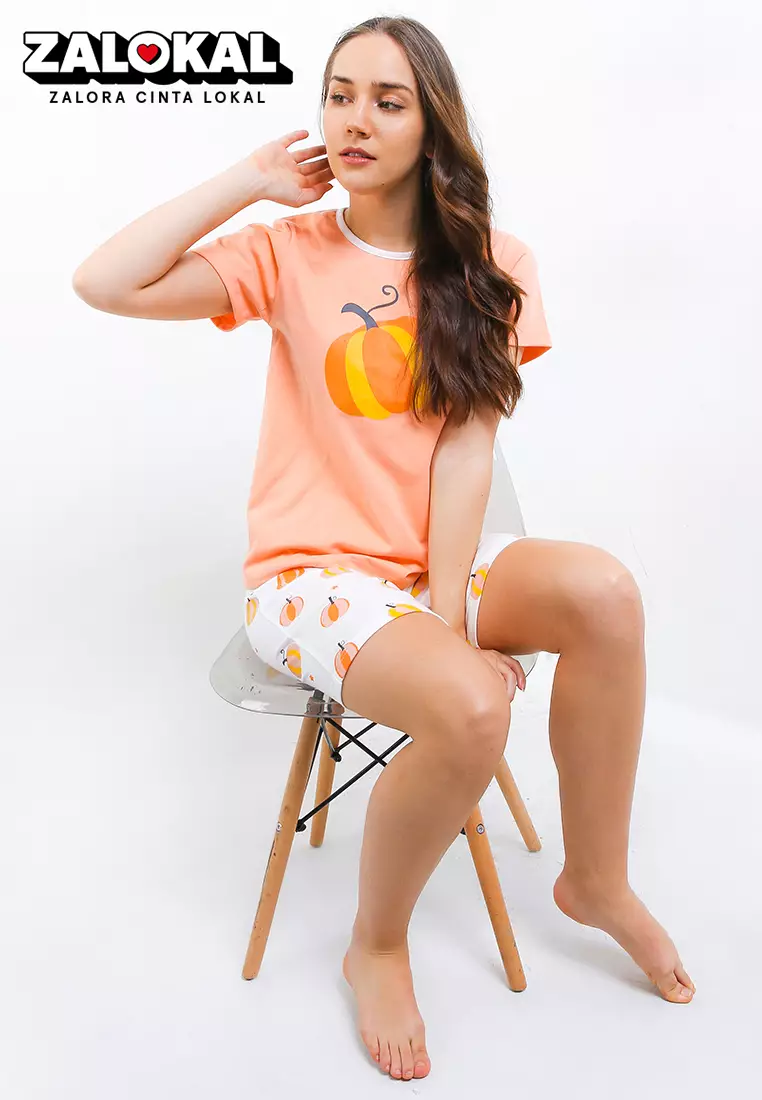 Pyjama Baju Tidur Short Sleeve Short Pants Sleepwear