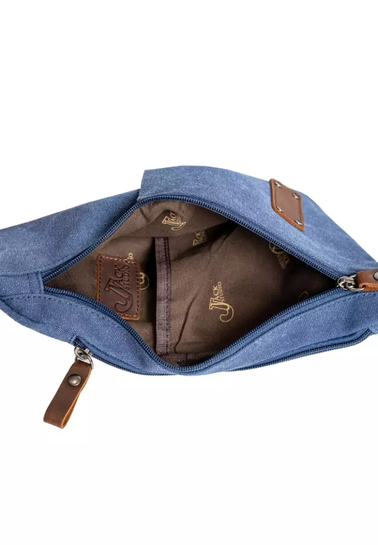 Canvas Crossbody Side Zipper Sling Chest Bag BAD 40805