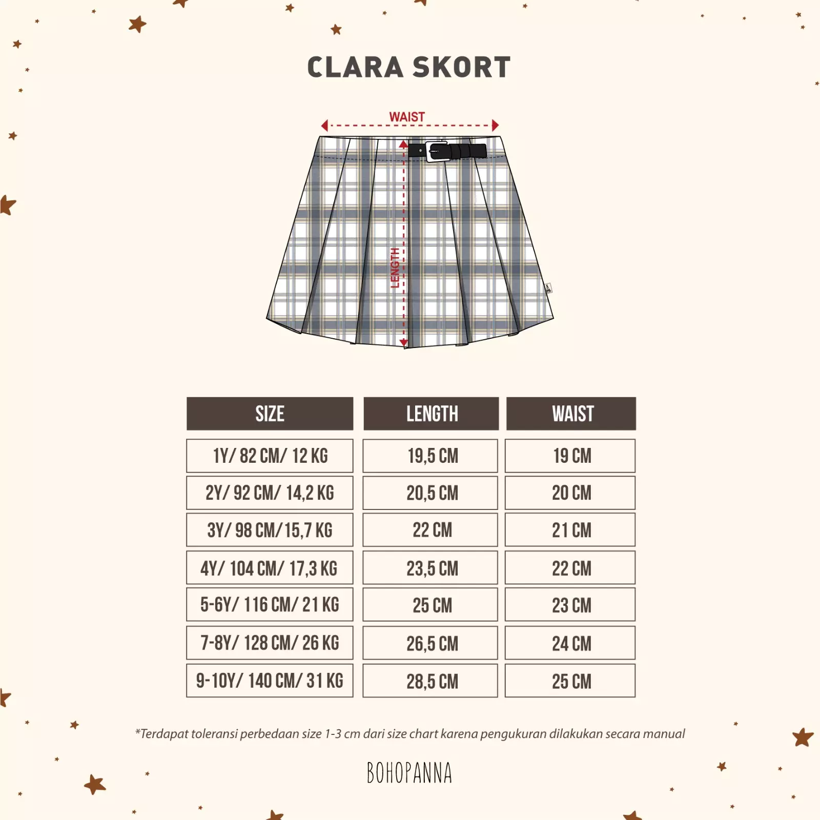 BOHOPANNA - CLARA SKORT - CELANA ANAK PEREMPUAN - ROK ANAK PEREMPUAN - RASPBERRY