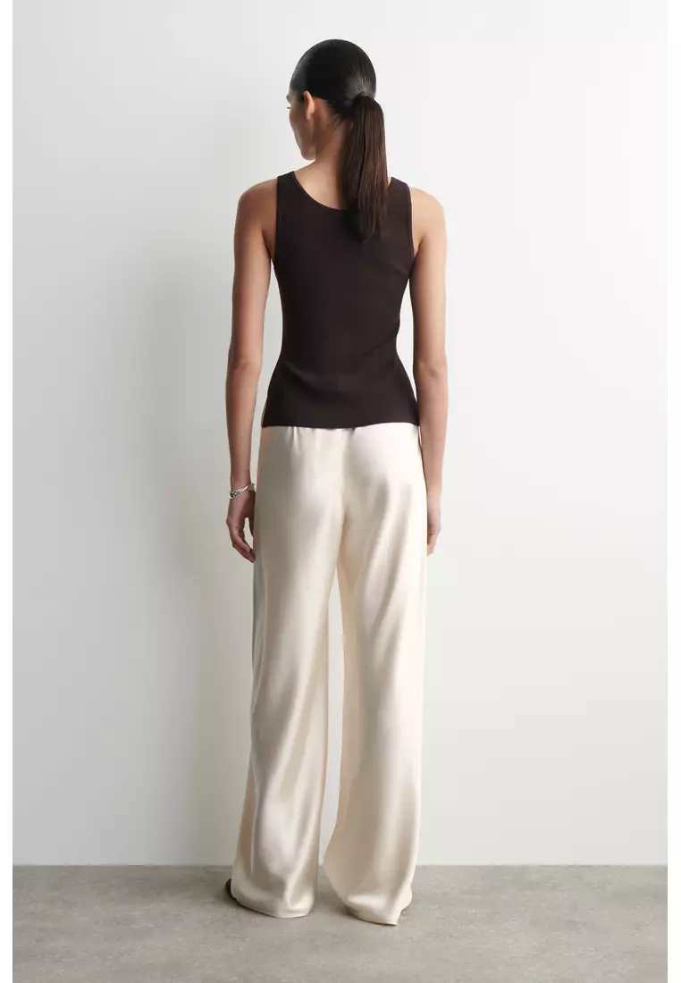 SATIN WIDE-LEG TROUSERS