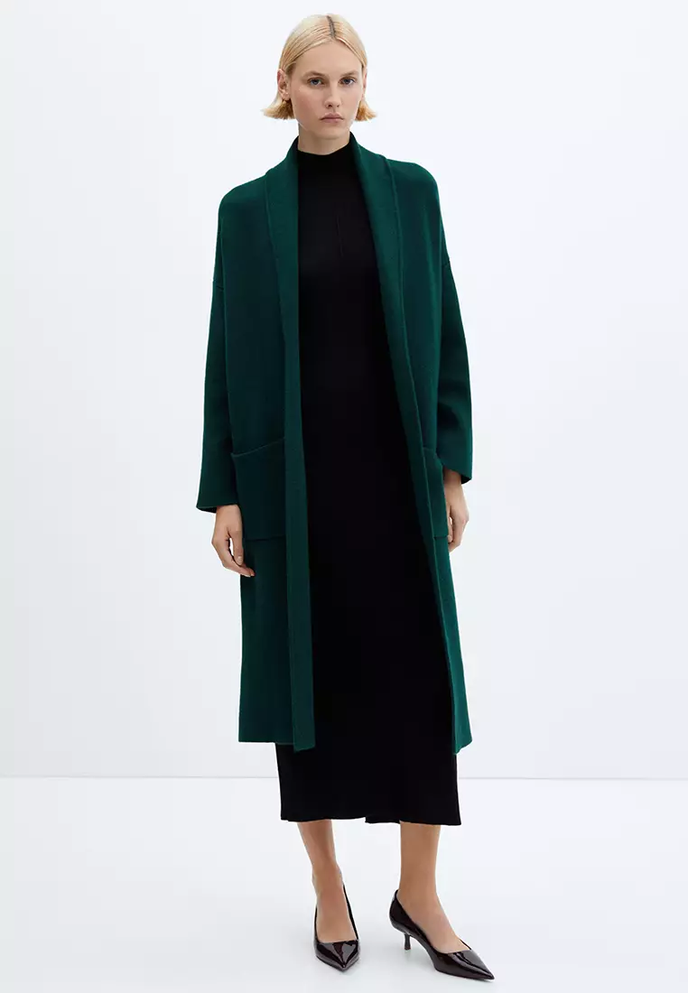 Buy Mango Oversized Knitted Coat With Pockets Online | ZALORA Malaysia