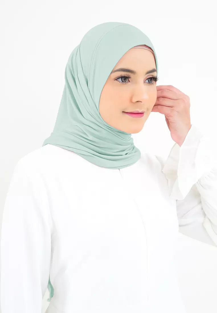 Cotton Bee - Syahira Segitiga Instan | Hijab Jersey | Kerudung Instan - Green
