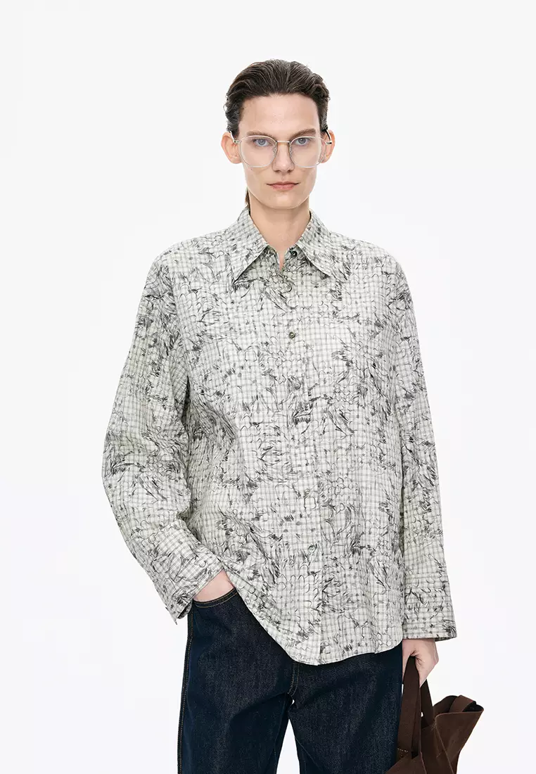 Pattern Element Floral OVERSIZE Long Sleeve Shirt