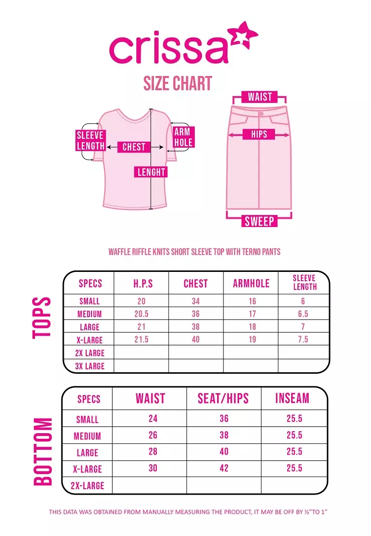 Waffle Riffle Knits Short Sleeves Top W/ Terno Pants