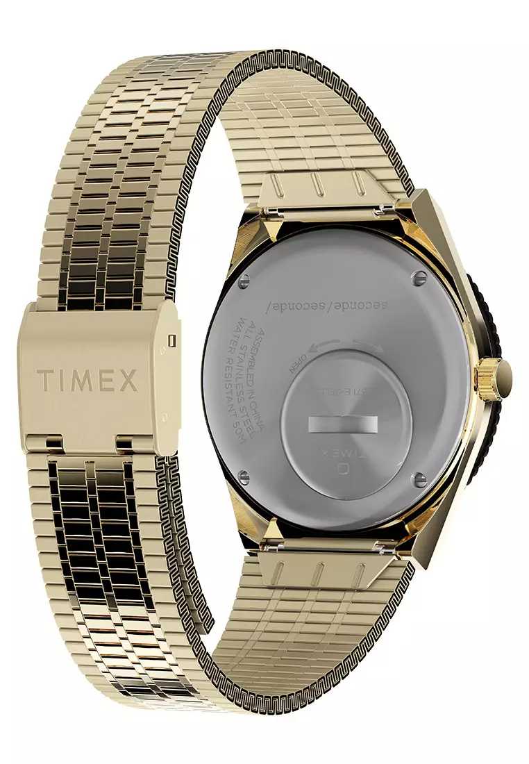 Timex Q Timex Seconde Two Tone Stainless Steel Analog Quartz Unisex Watch TW2W70700