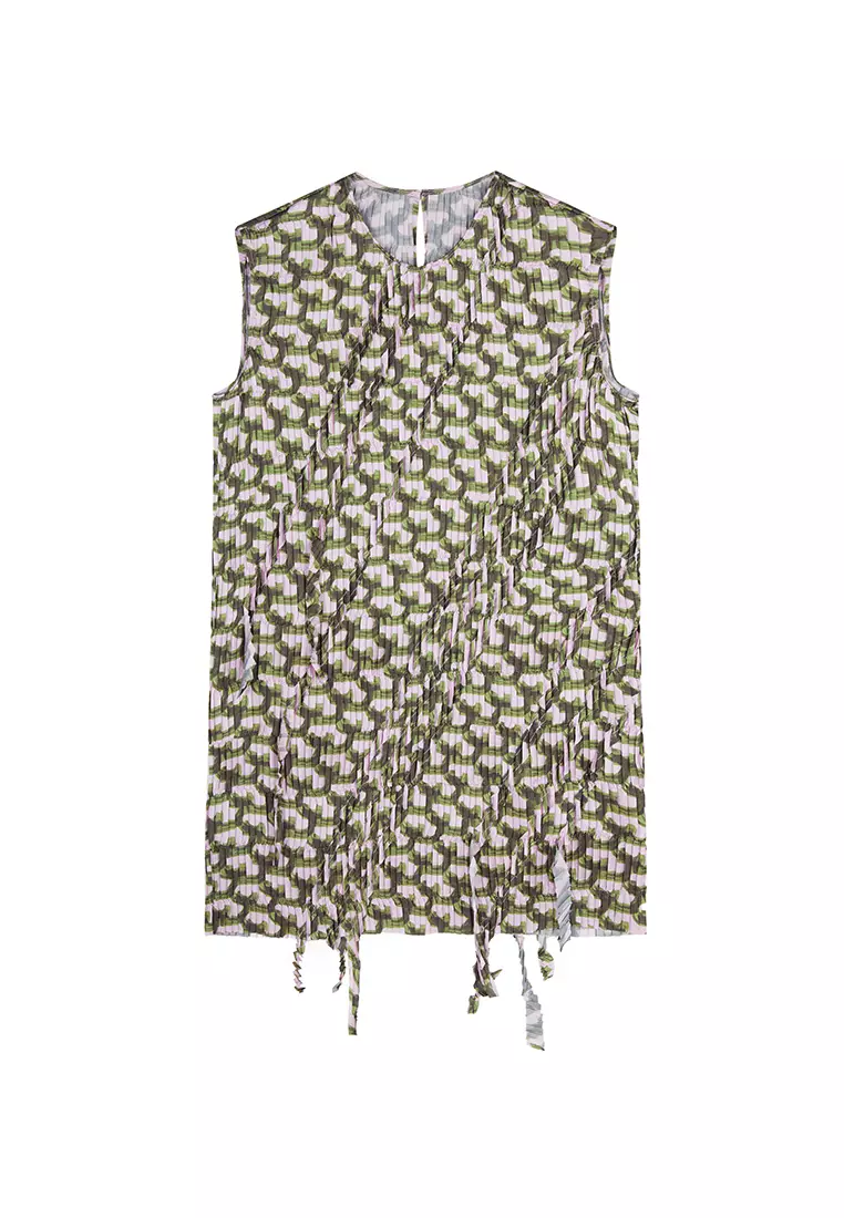 Pleated sleeveless dress