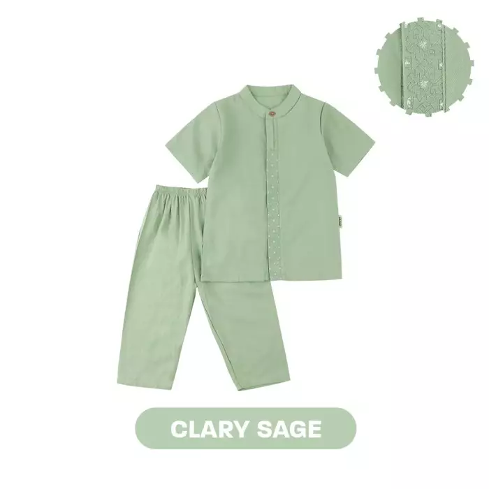 Mooi Kaif Koko Set Setelan Koko Anak Raya Collection - Clary Sage