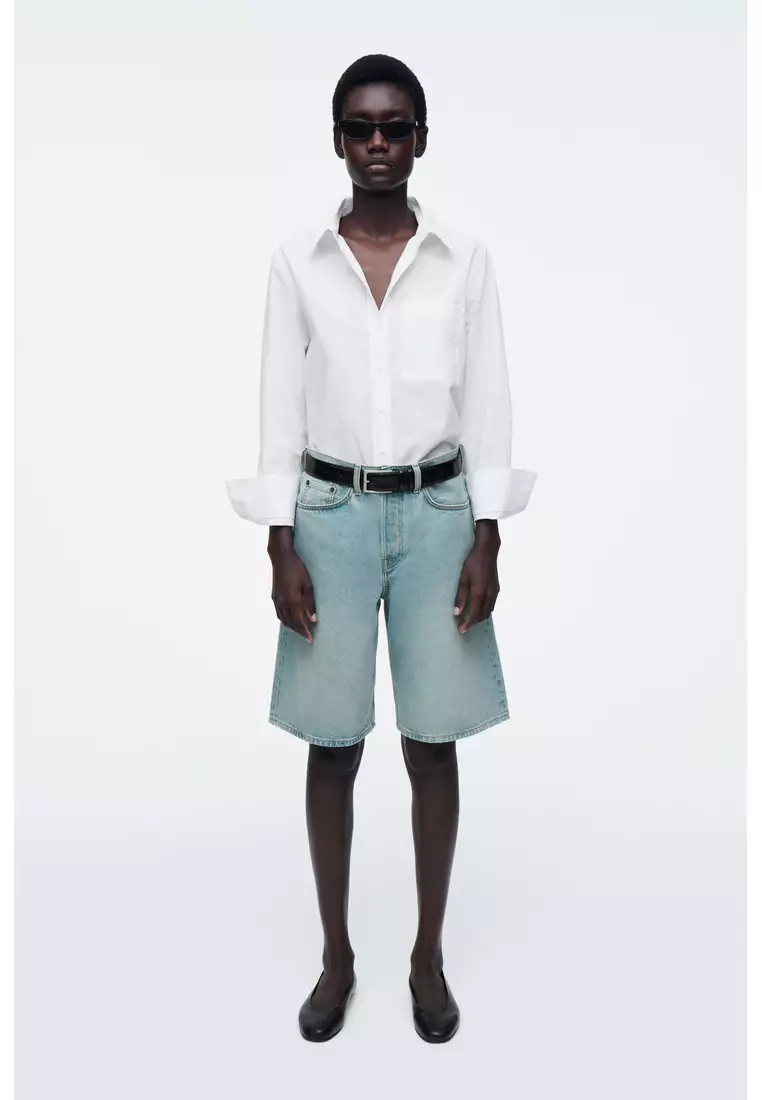 LONGLINE DENIM SHORTS