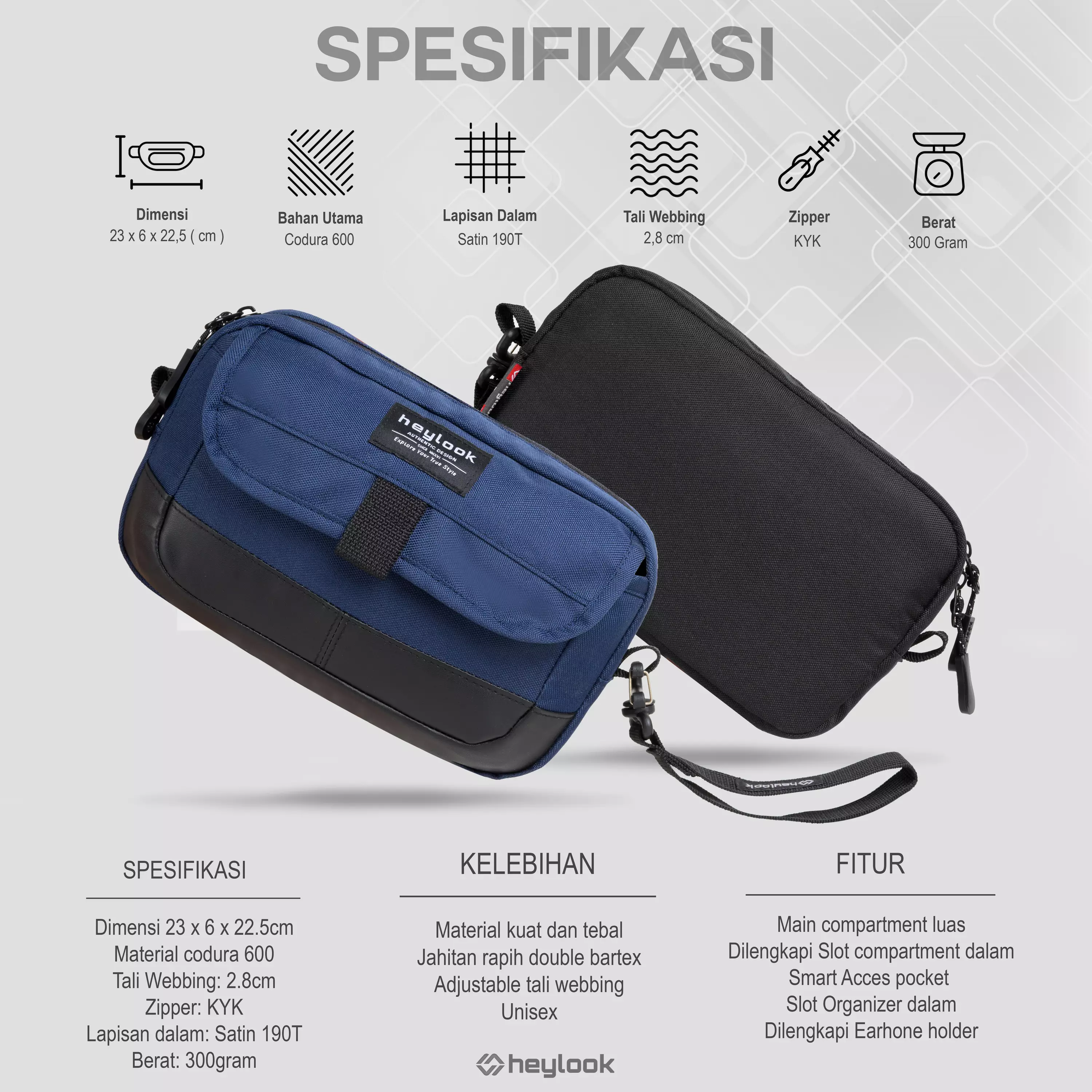 Jual Heylook HEYLOOK Official - Tas Selempang Pria Skype Sling Bag Pria Tas  Slempang Mini Cowok Murah Original 2023