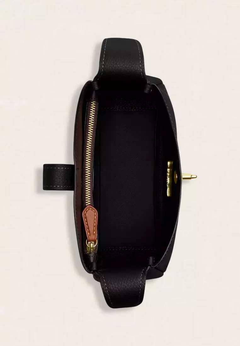 Coach Hadley Mini Crossbody Bag With Signature Canvas Black