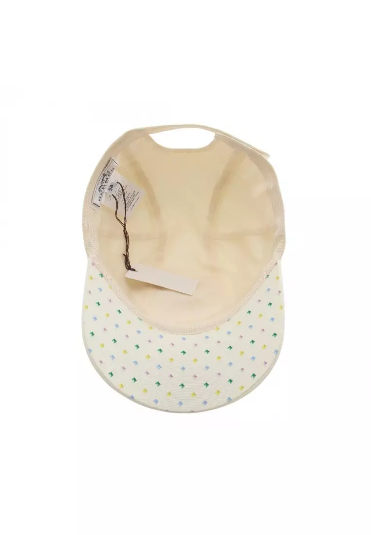 Pre-Loved Hermès Davis Pois Medor cap cotton ivory