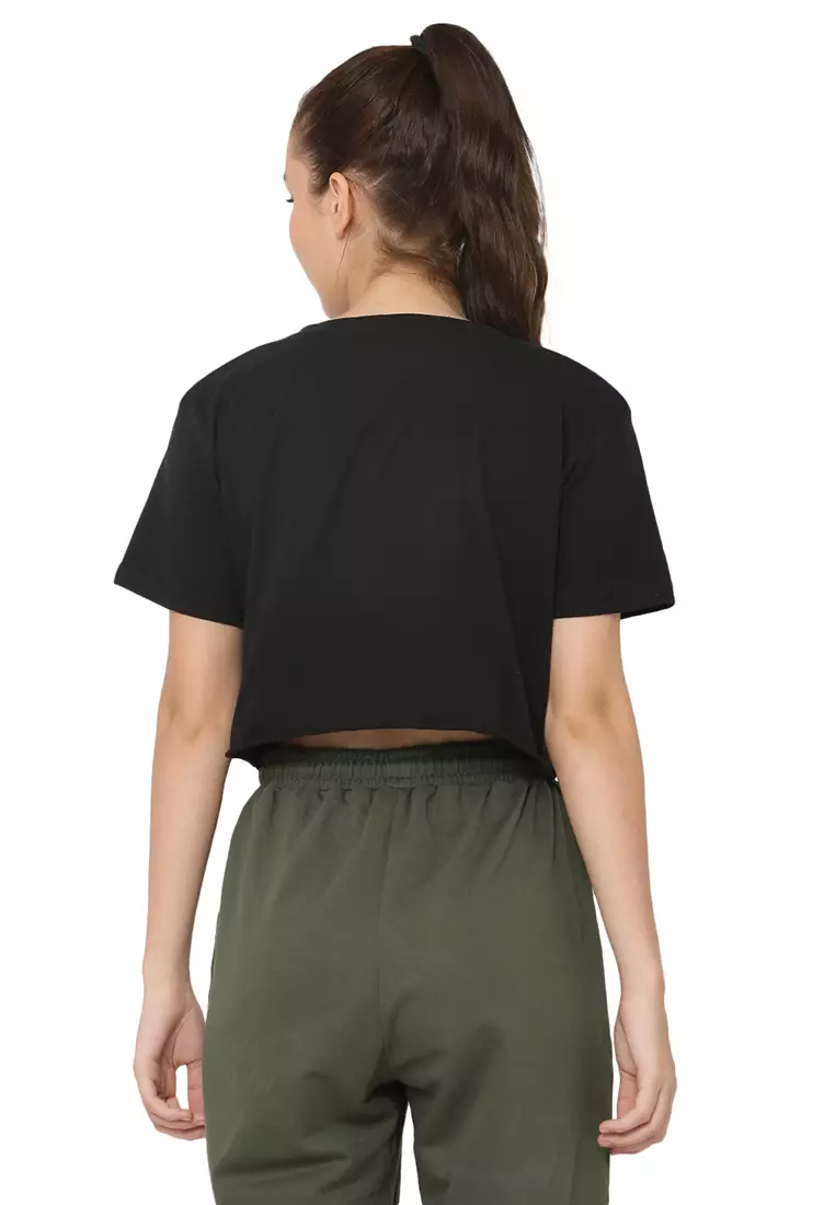 Pelatihan Wanita  Hitam Crop Top