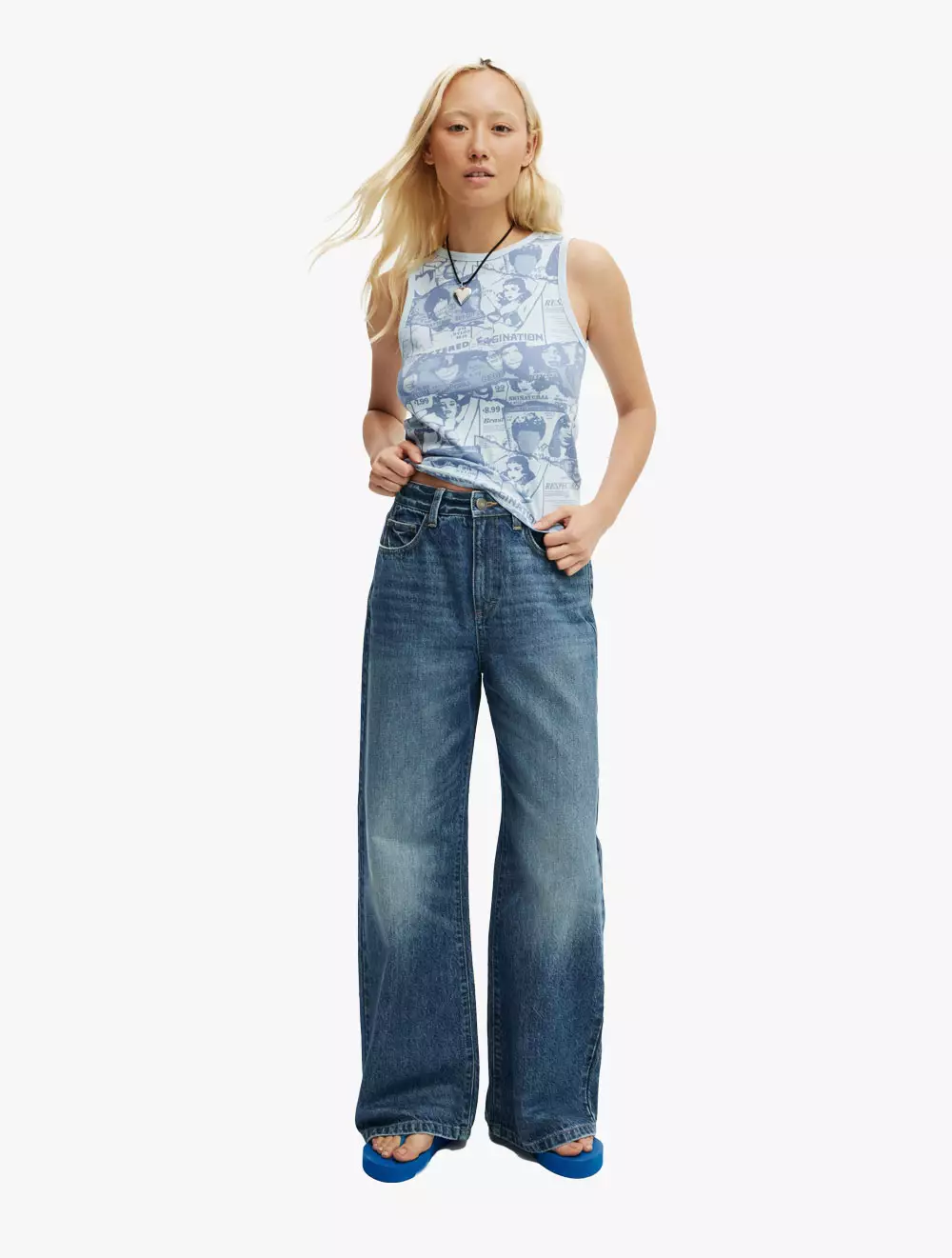 Cotton On - GRAPHICS - Lcn Graphic Tank - LCN BR ROLLING STONES MAGAZINE / ANTARCTIC BL