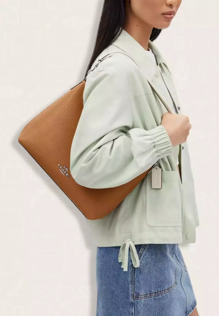 Coach Laurel Shoulder Bag In Colorblock Light Saddle Multi