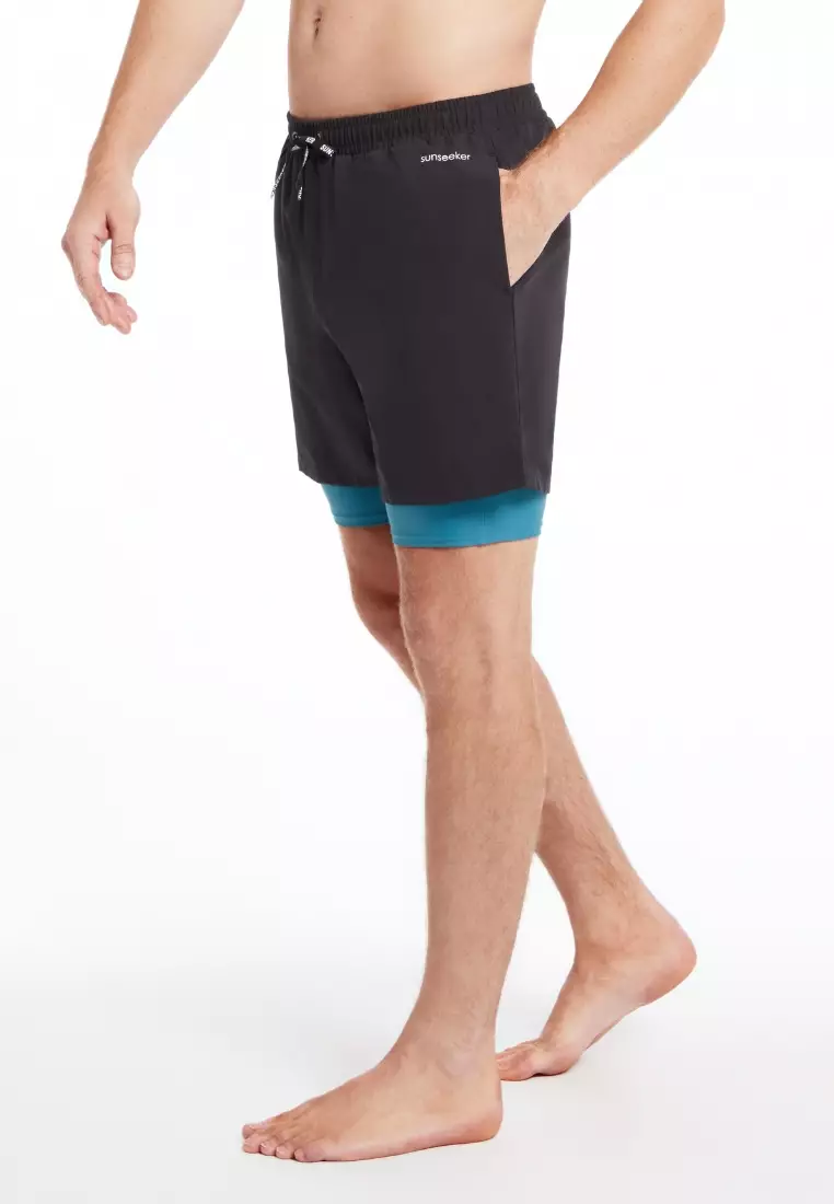 男士16吋二合一泳褲