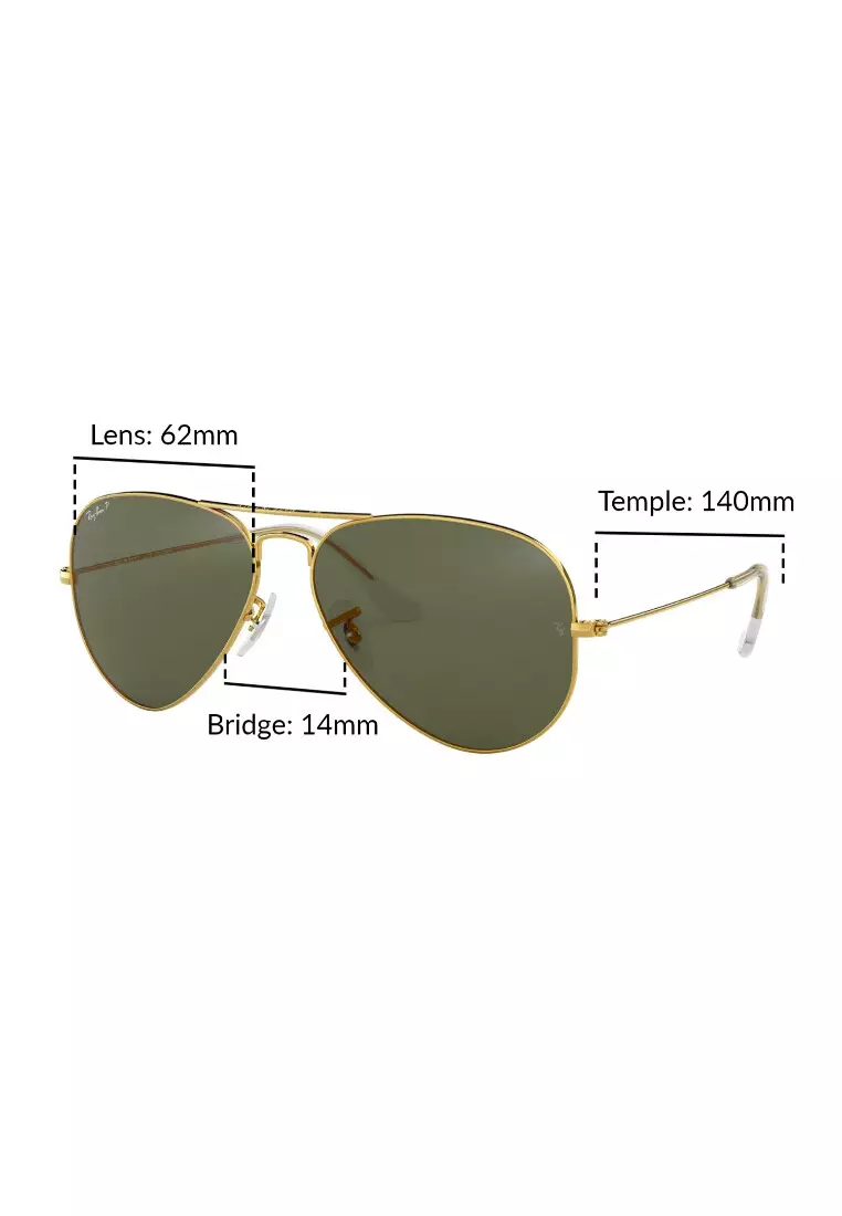 Different sizes of ray ban aviators best sale