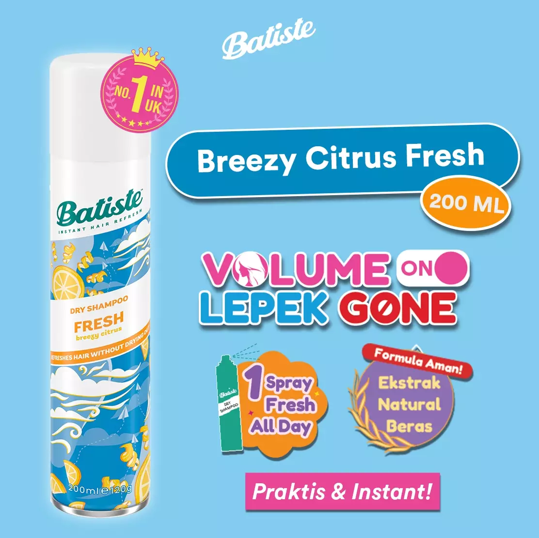 Batiste Light & Breezy Fresh Dry Shampoo 200 ml