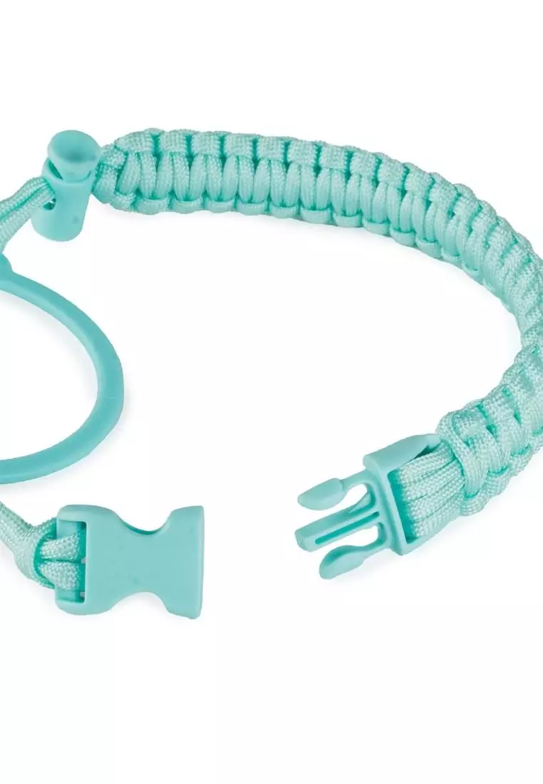 Crossing Paracord Bottle Carrier Strap with Carabiner - Aqua