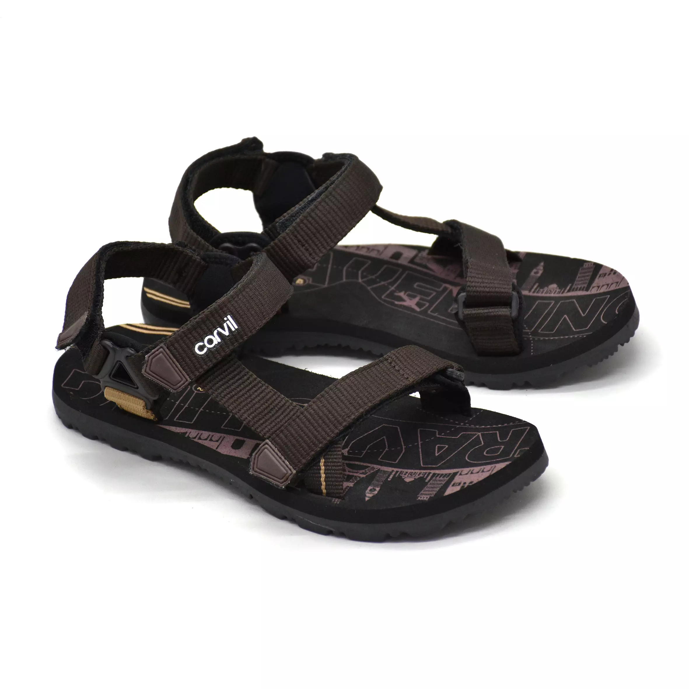 Carvil Sandal Gunung Pria Conventos-Gm Dark Brown/ Beige