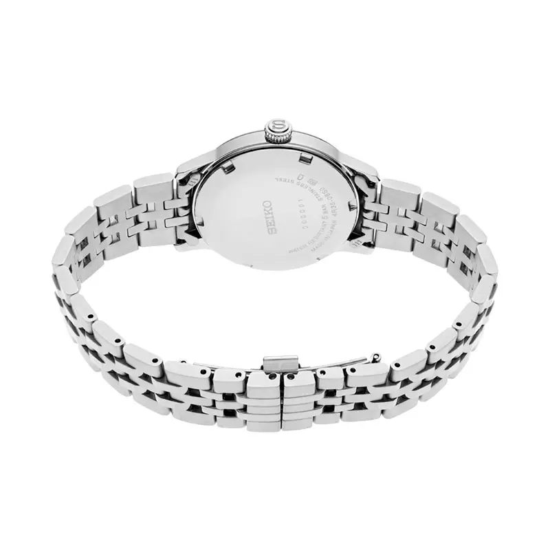 Jam Tangan Wanita Seiko Presage SRPL61J1 Frozen Skydiving Diamond Cocktail Light Blue Dial Stainless Steel Strap