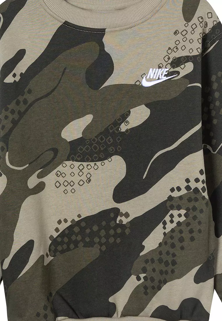 Nike club clearance camo crew sweat